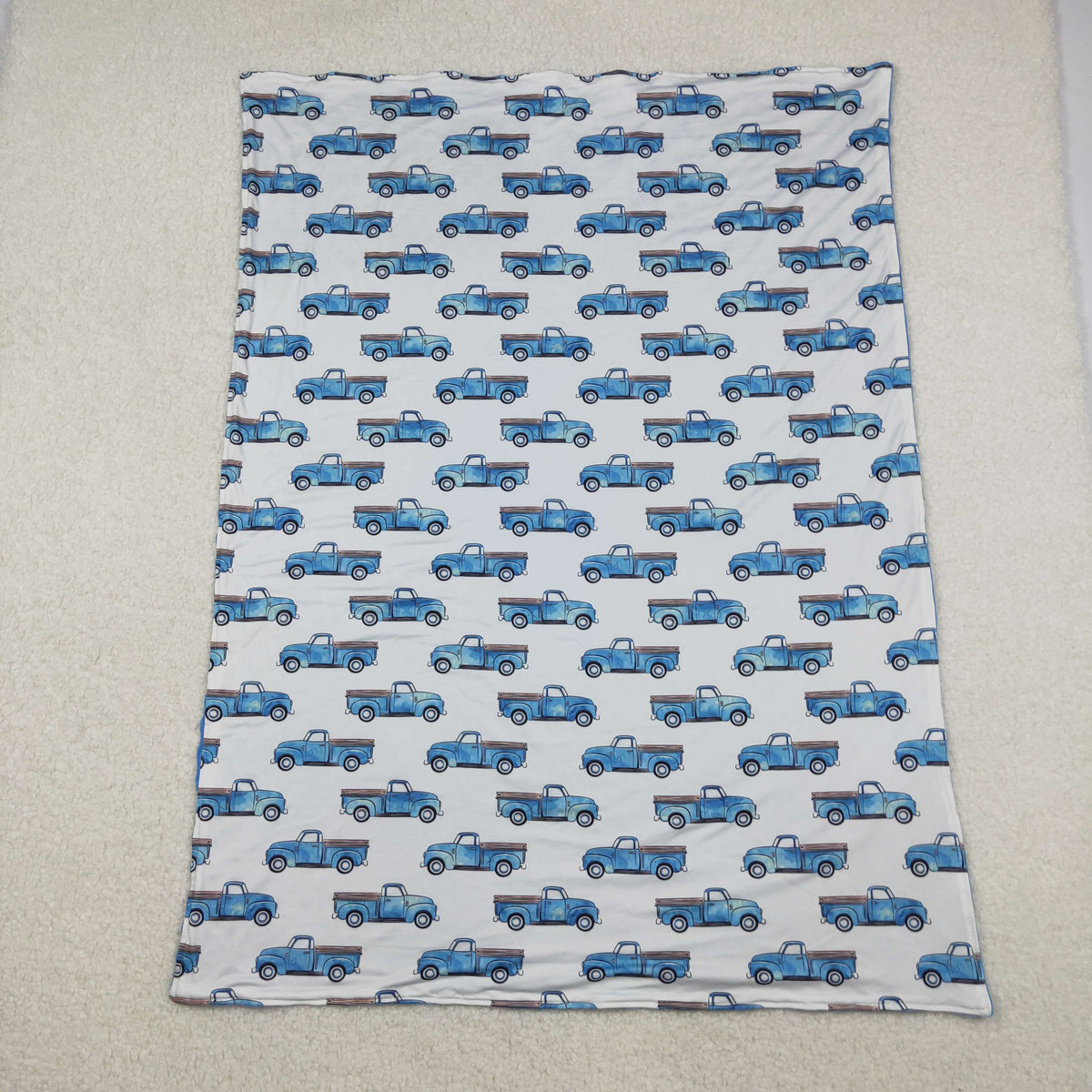 BL0062 Blue Truck Baby Blanket