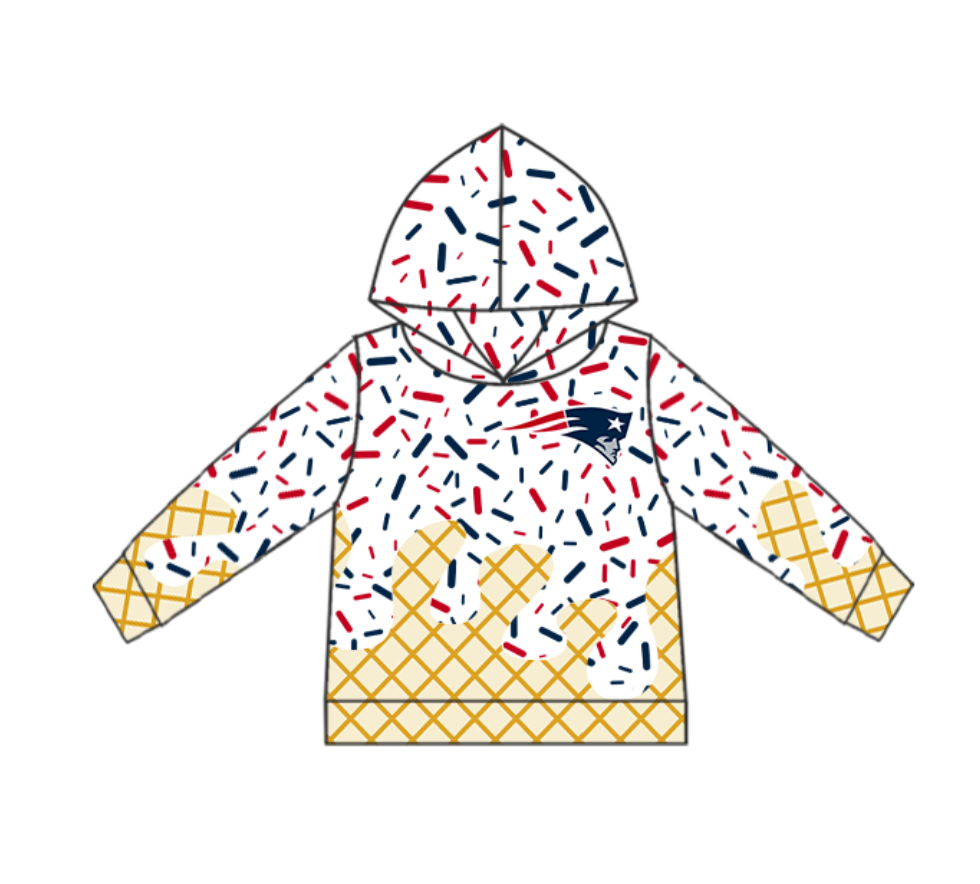 custom moq 3 football team red blue long sleeve hoodie boys top