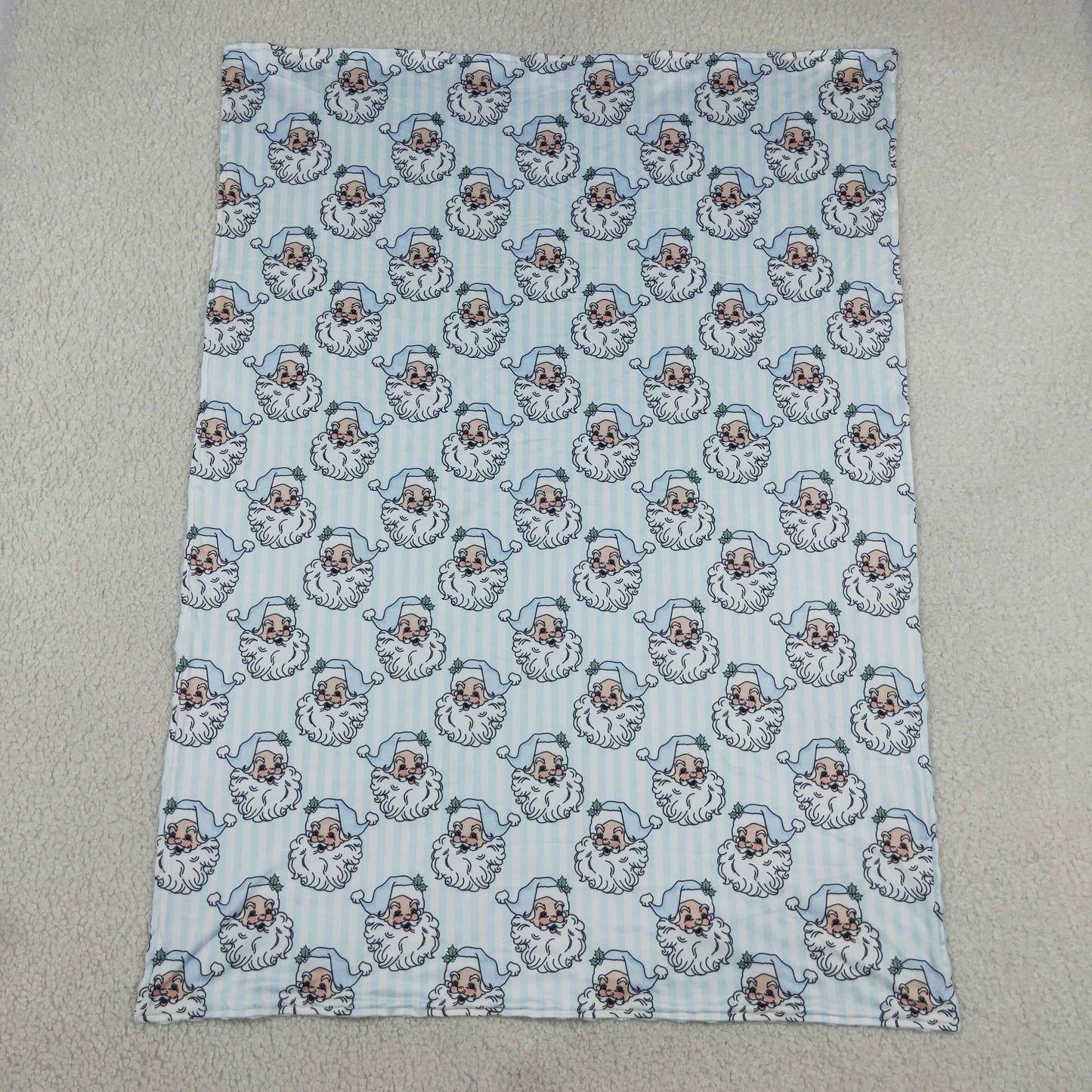 BL0256 Christmas Santa Blue Baby Blanket