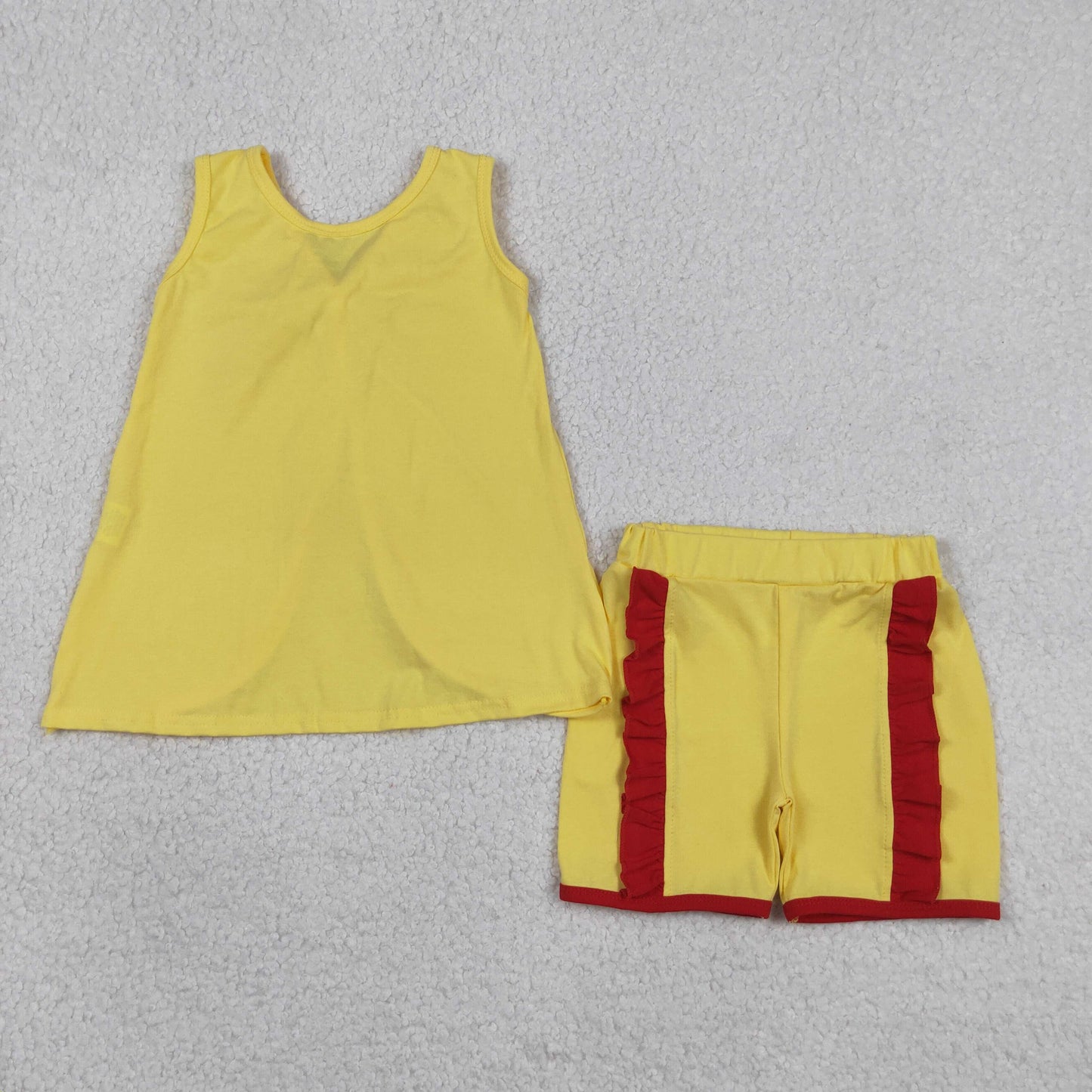 GSSO3466 Cartoon Princess Sleeveless With Bow Shorts Girls Set