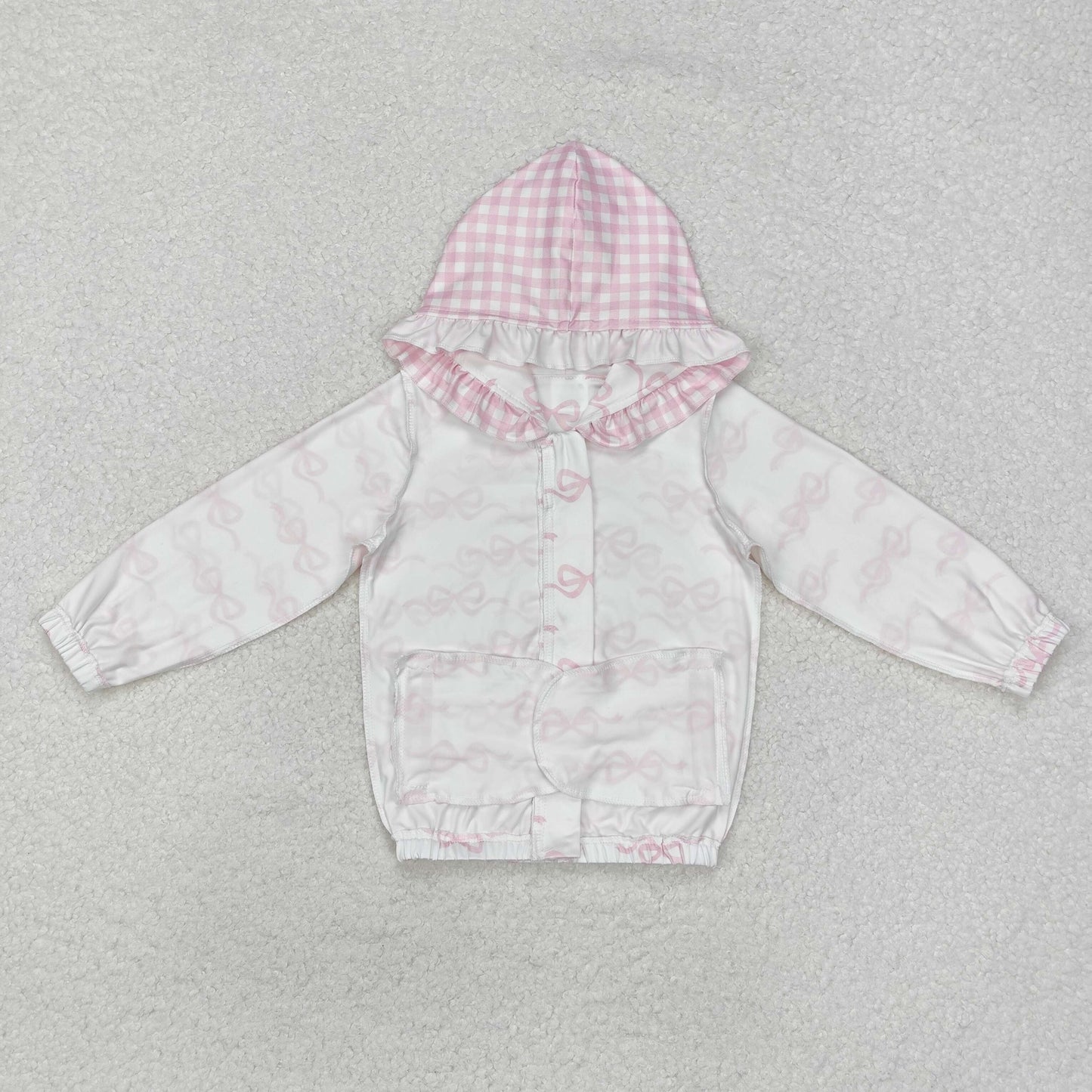 GT0873 cute bows pink hoodie zipper girls coat