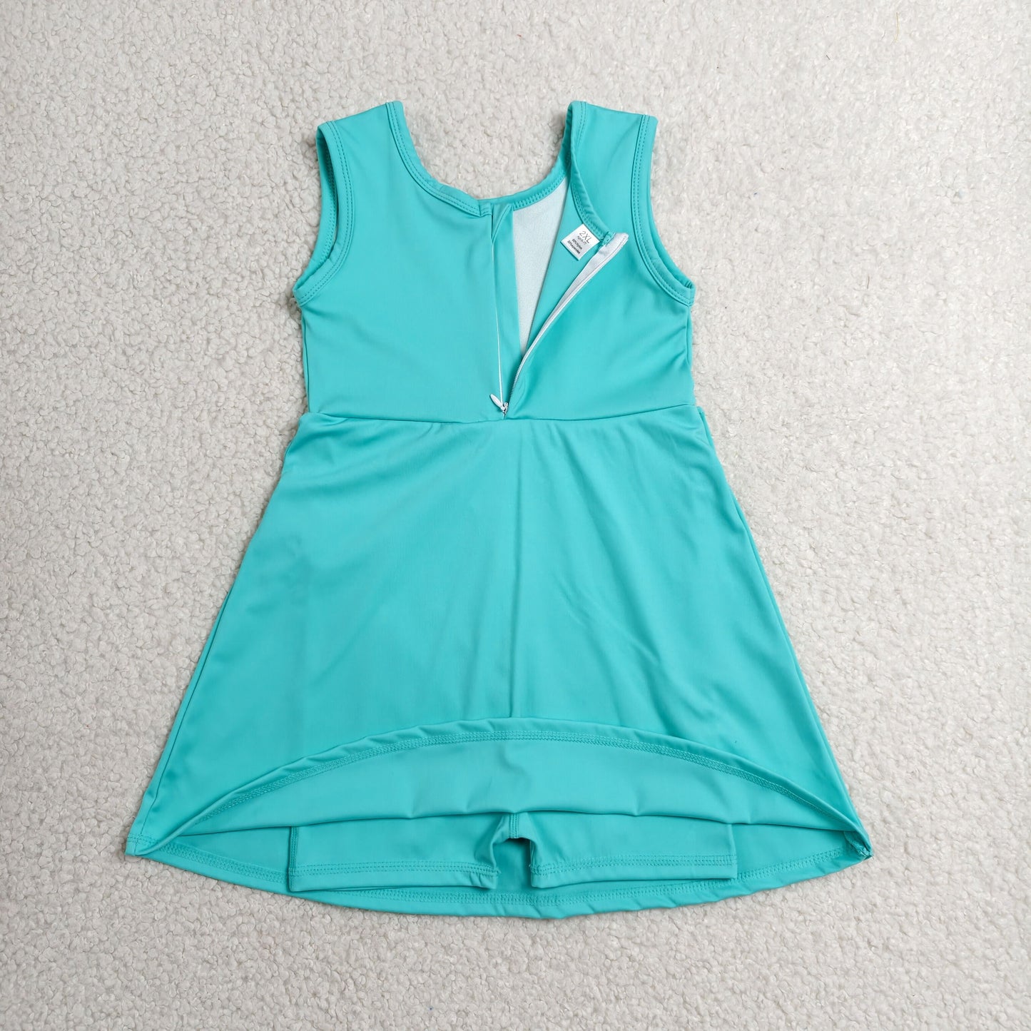 GSD3876 Yoga Solid Color Blue Sleeveless Skorts Girls Dress