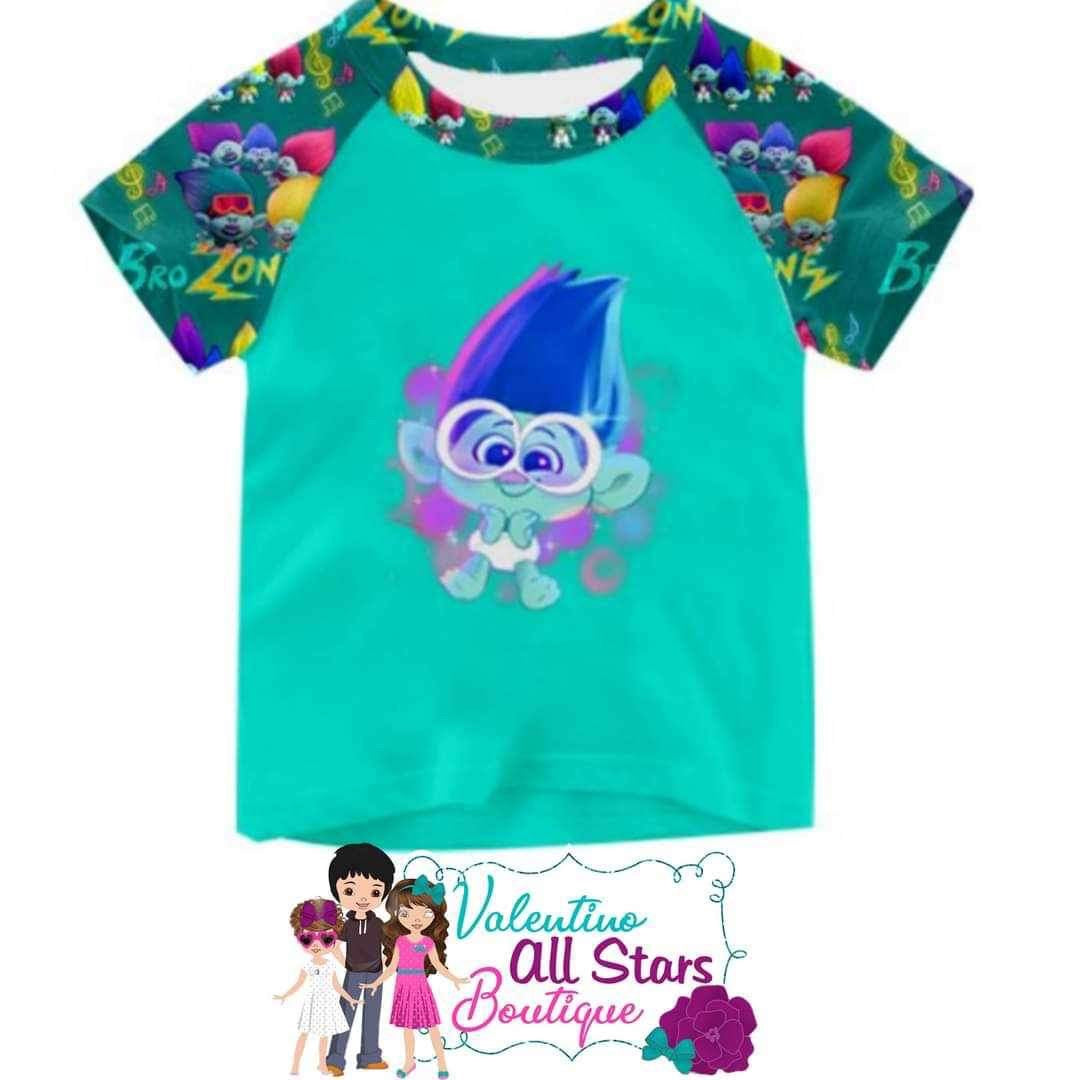 custom S 9.22 Cartoon green short sleeve boys top