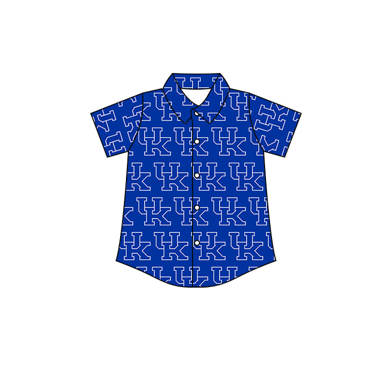custom S 8.24 Blue short sleeve boys shirt