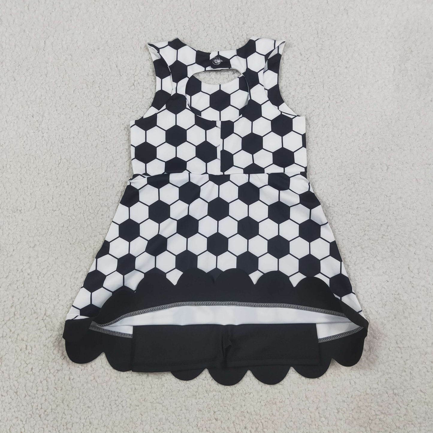 GSD4102 Yoga Black Soccer Bows Sleeveless Skorts Girls Dress