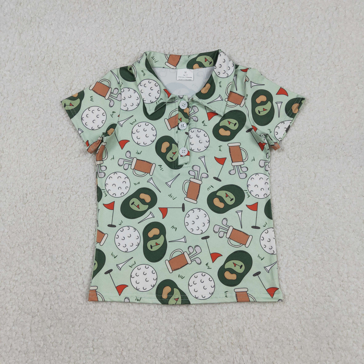 BT1586 Golf Green Short Sleeve Boys Top