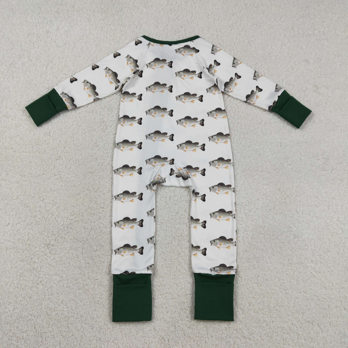 LR2531 hunting fishing green zipper long sleeve boys romper