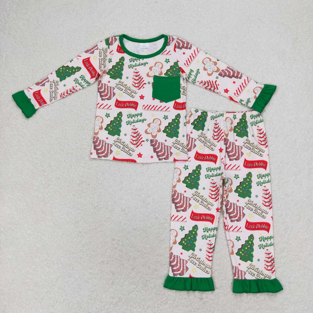 GLP1229 Christmas its the season cake long sleeve pants girls pajamas