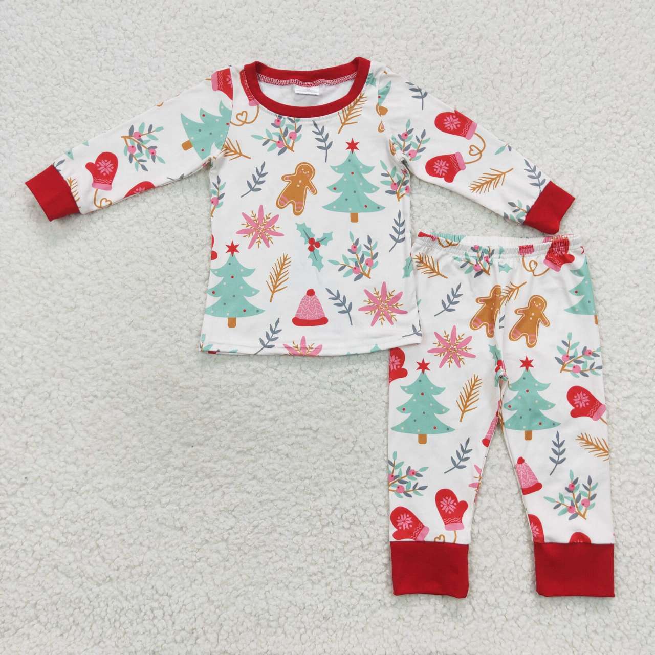 BLP0264 Christmas tree gingerbread man long sleeve pants boys pajamas kids clothes