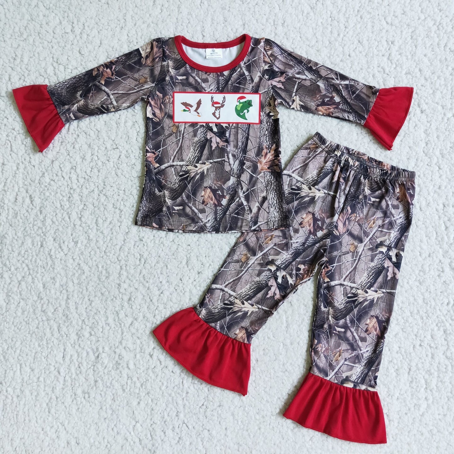 6 C9-4 Cute Camo Baby Girls Long Sleeve Best Sale Christmas Pajamas