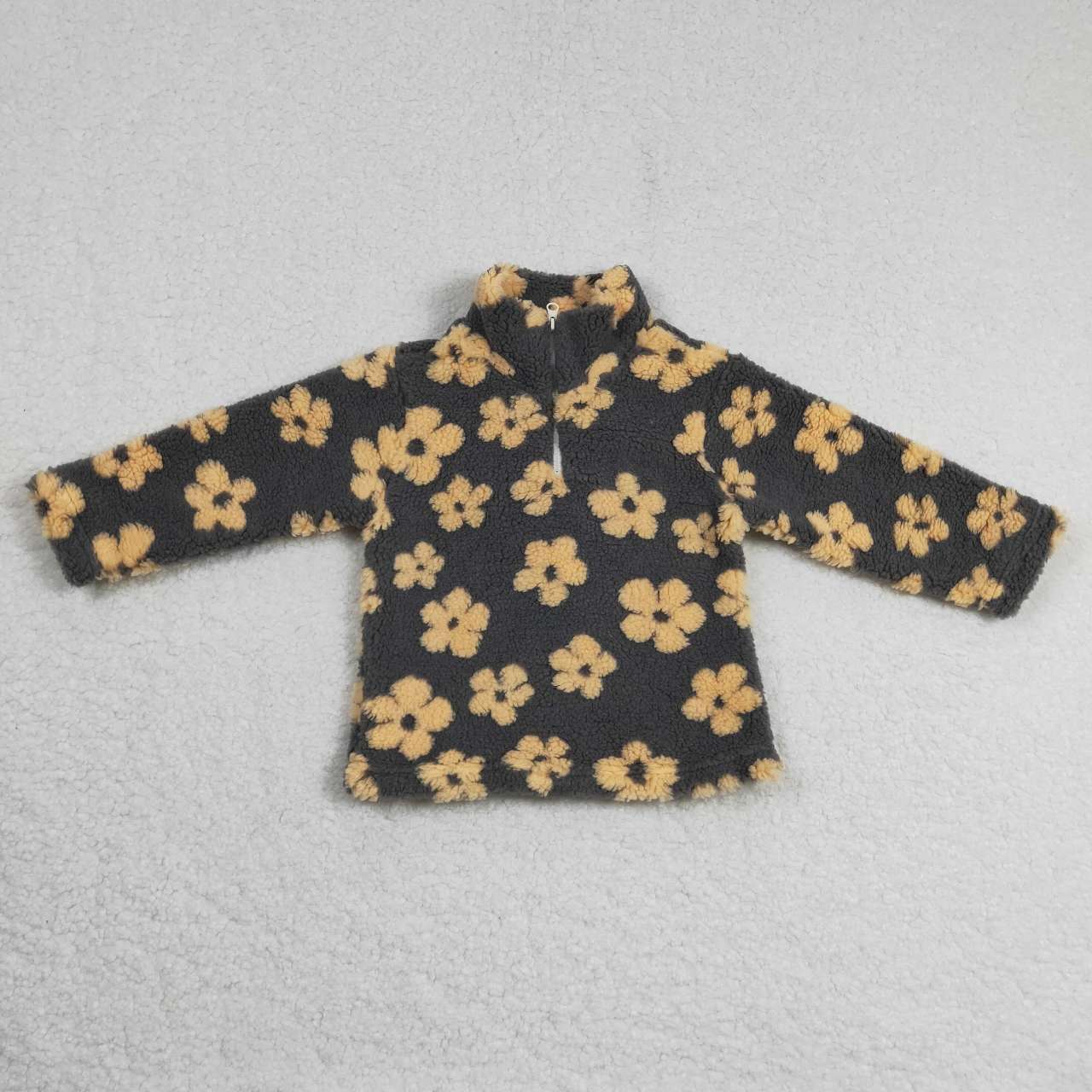 GT0268 Brown flowers long sleeve kids pullover