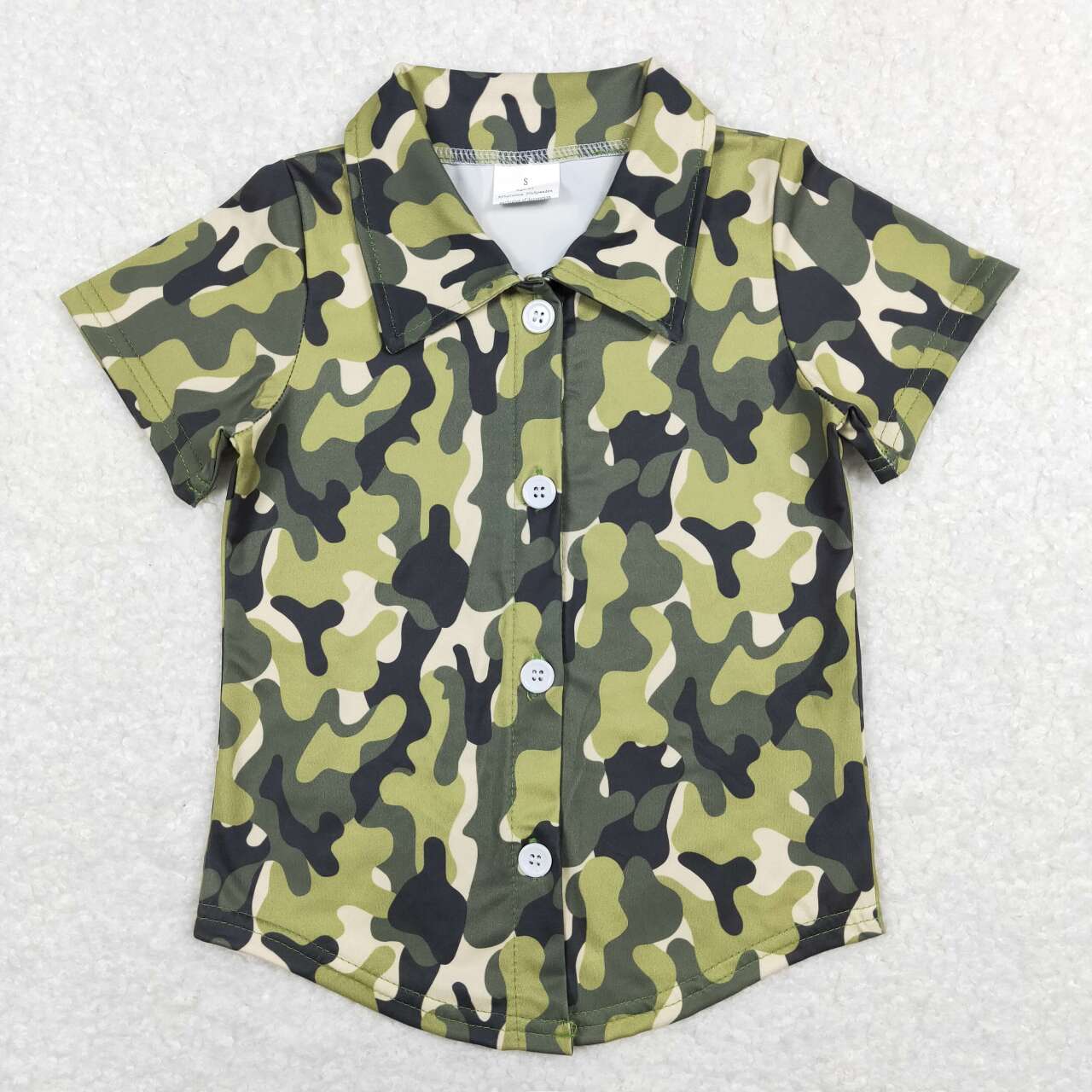 BT0521 Camo Green Short Sleeve Boys Top