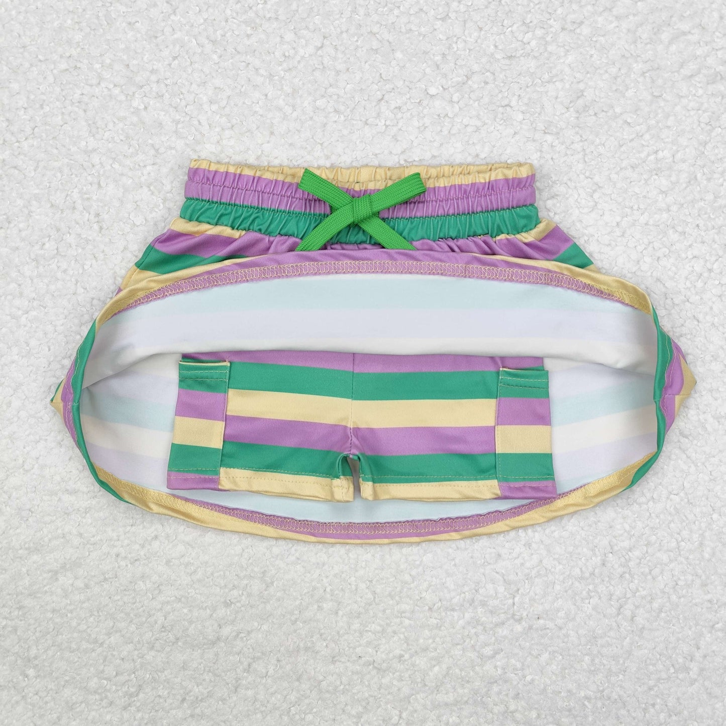 GLK0037 Mardi Gras purple green yellow striped girls skirt