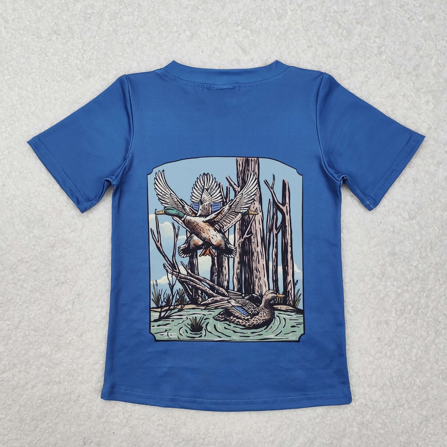 BT1150 Hunting mallard duck blue short sleeve boys top