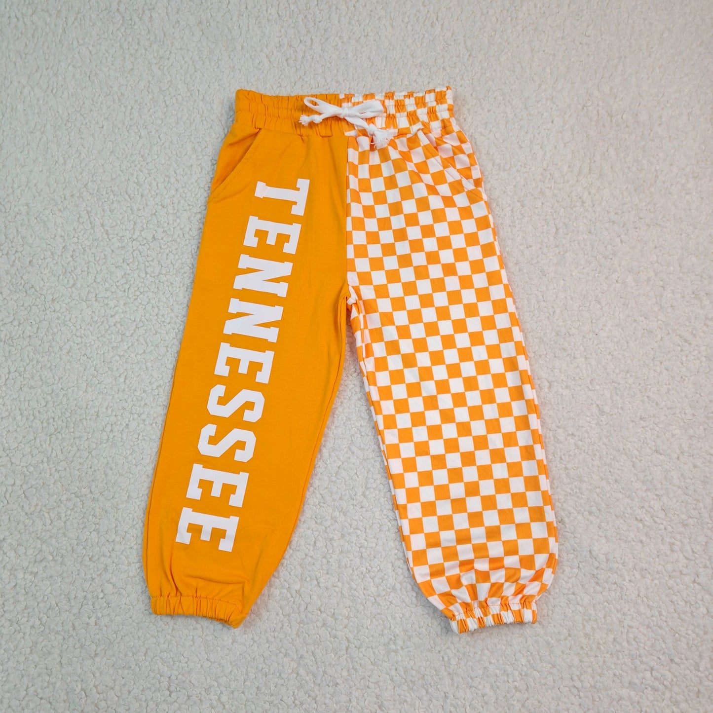 P1058 TENNESSEE Orange Checkered Boys Pants