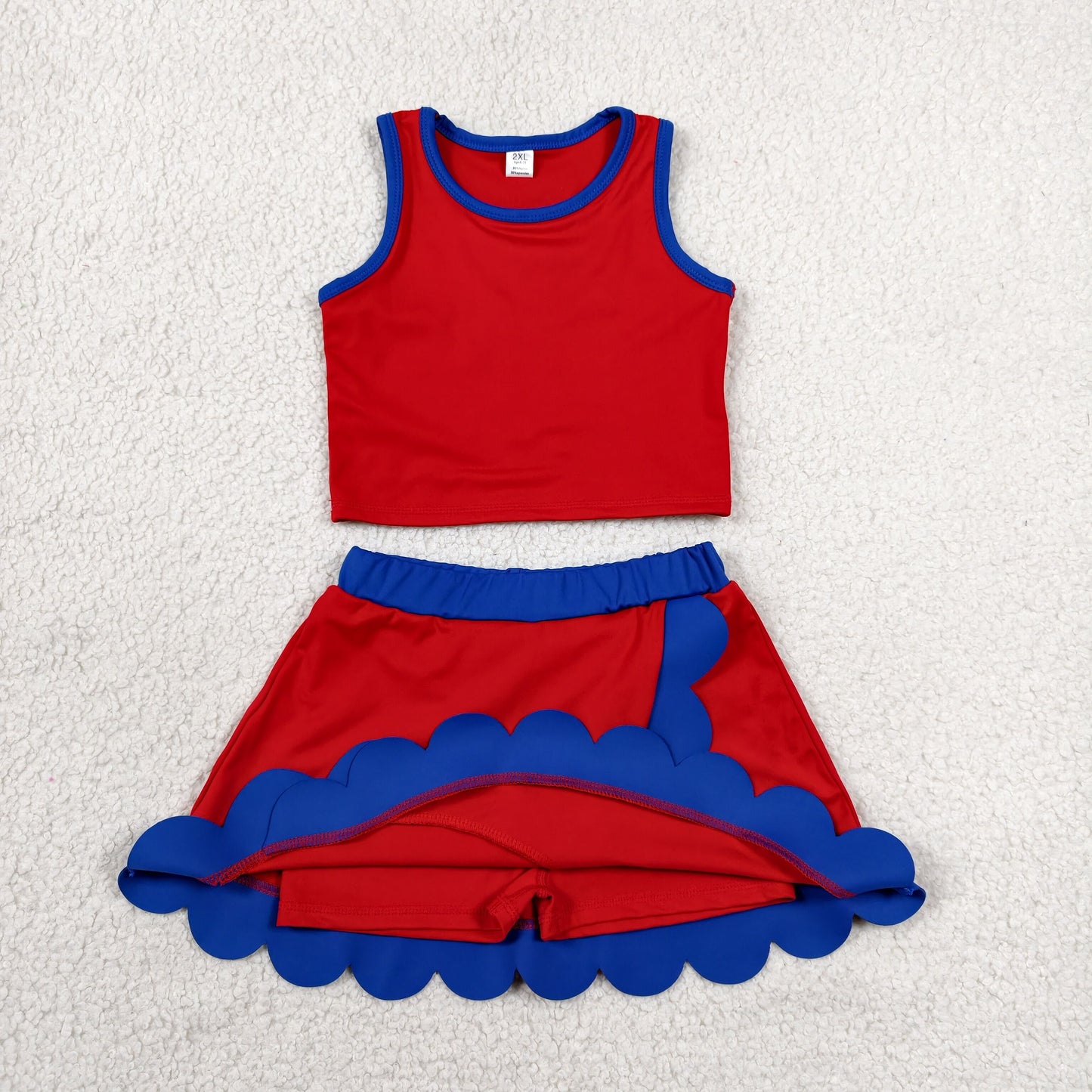 GSD4097 Yoga Cartoon Princess Pink Sleeveless Skorts Girls Set