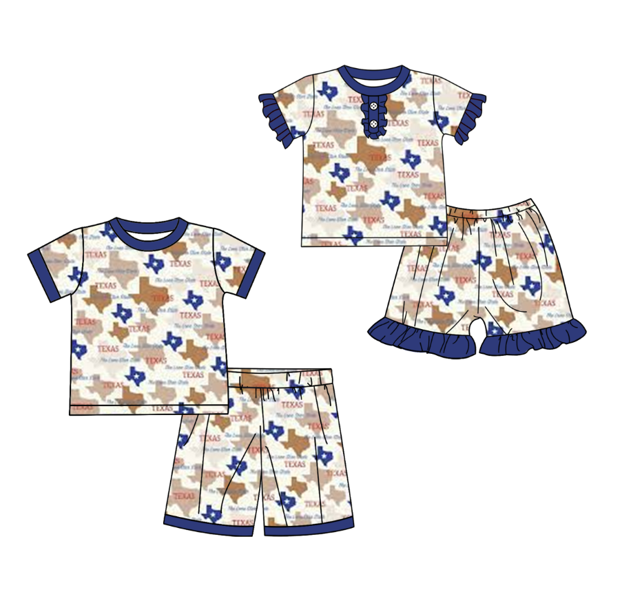 custom moq 3 football team texas navy blue set sibling clothes