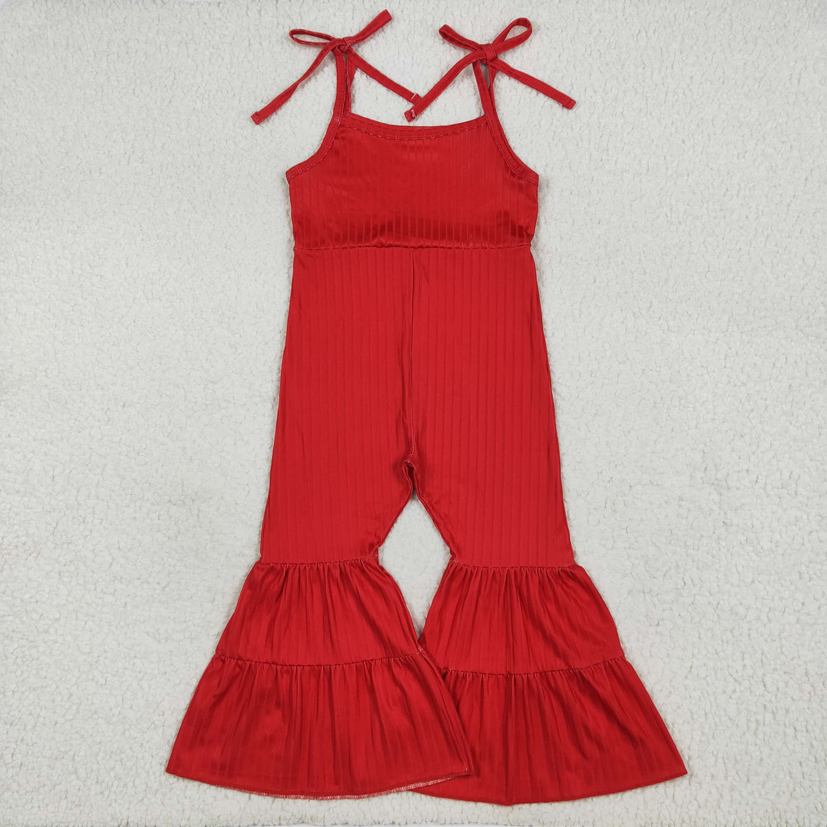 SR3163 ribbed red girls jumpsuits