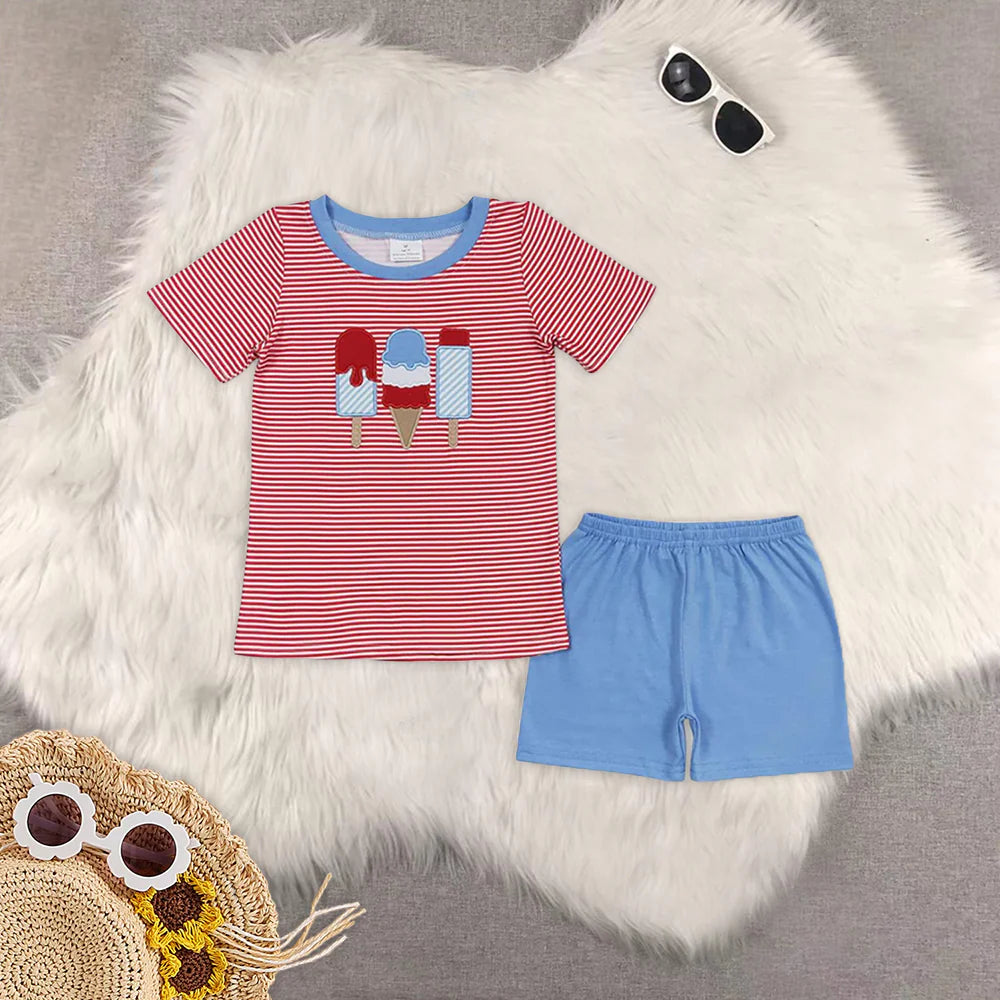Embroidery July 4th ice RTS Sibling Clothes