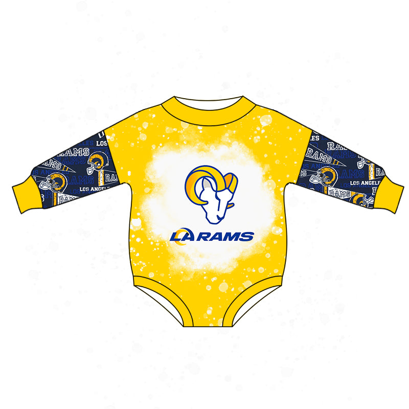 custom Yellow long sleeve kids romper