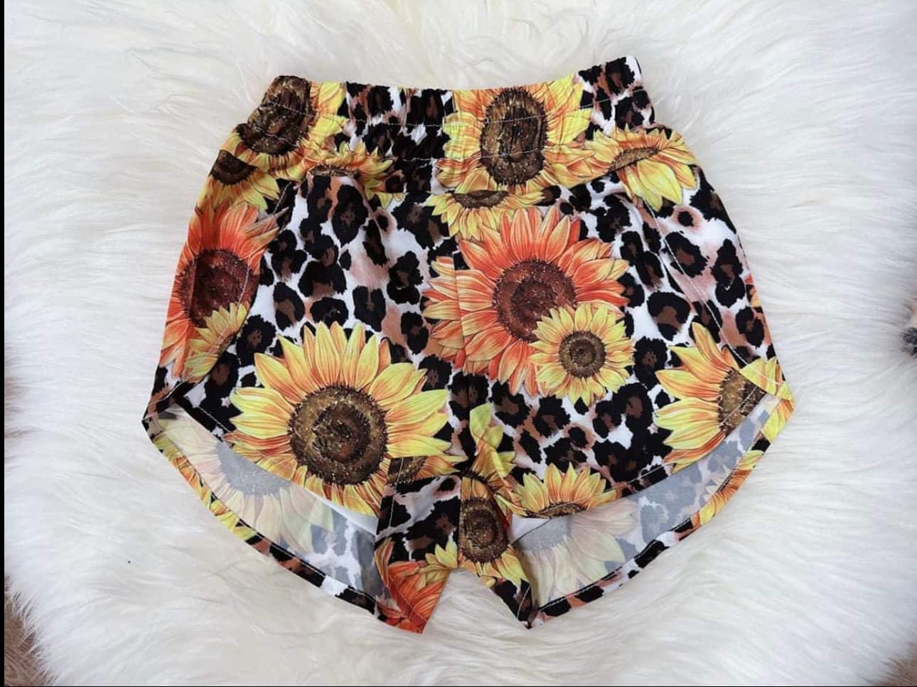 preorder SS0387 Western sunflowers leopard adult women shorts
