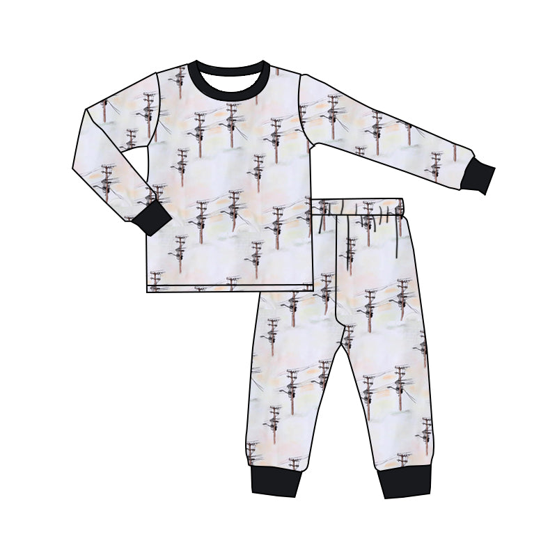 custom style lineman white short sleeve pants boys set