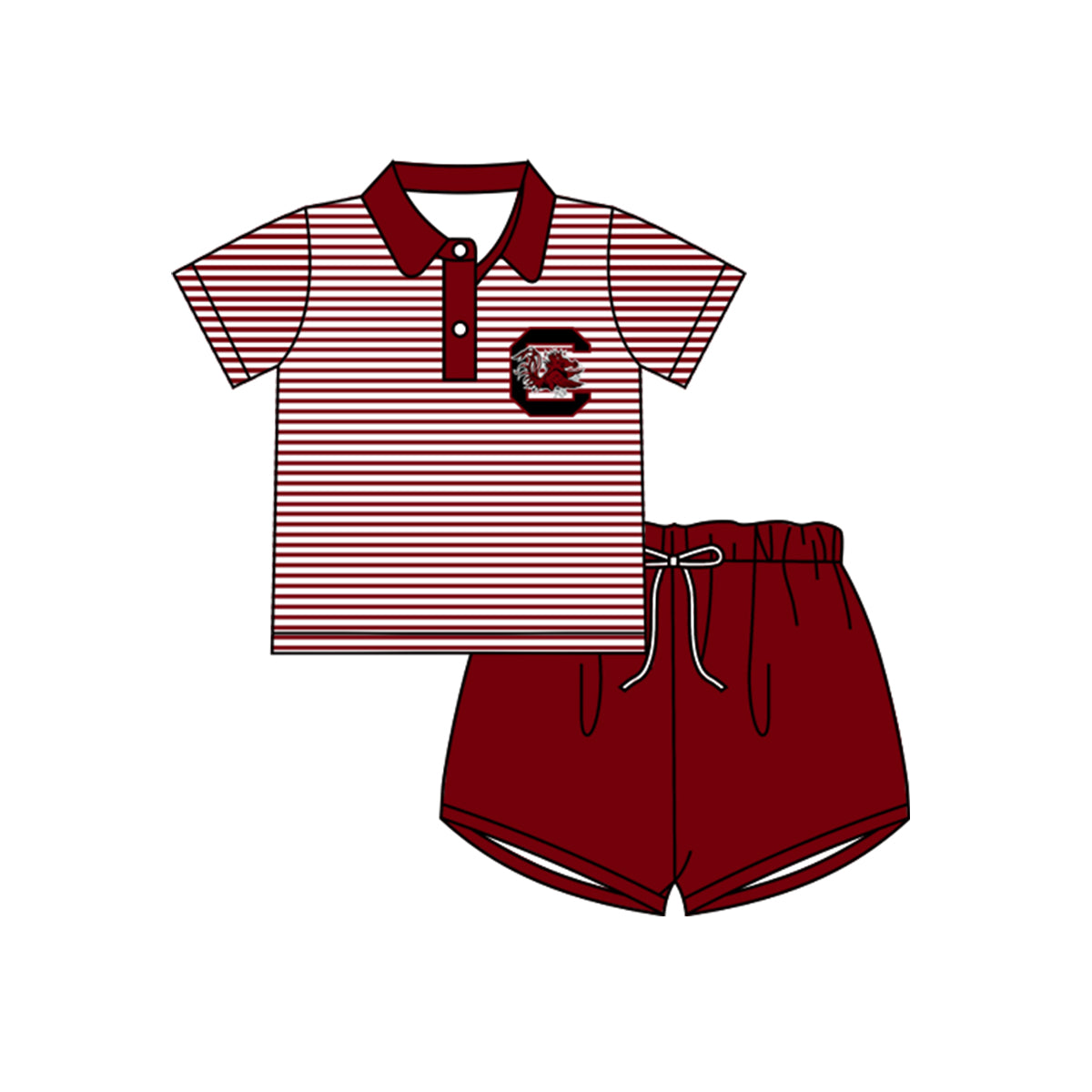 custom S 8.14 Red flutter sleeve shorts girls & boy set