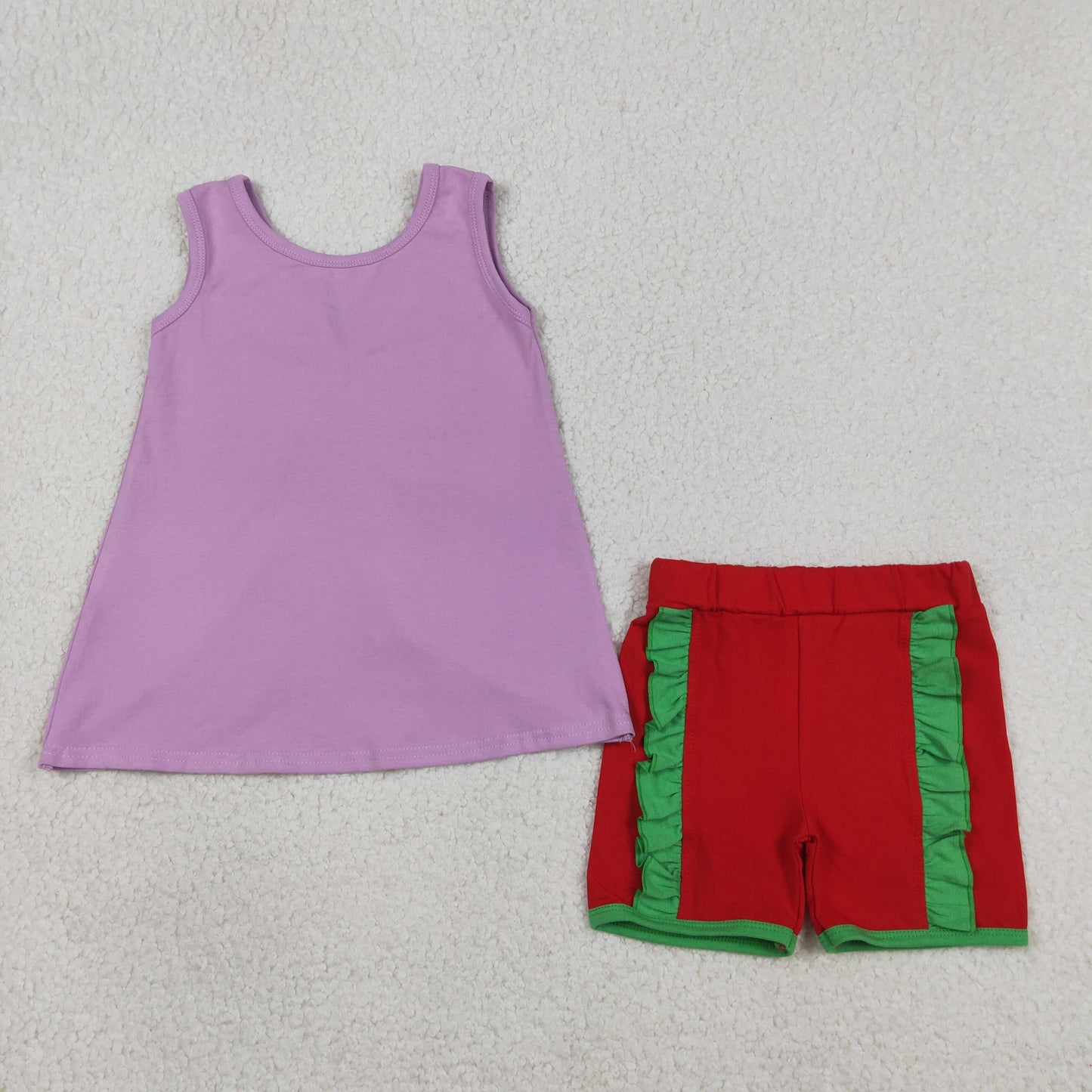 GSSO3465 Cartoon Princess Sleeveless With Bow Shorts Girls Set
