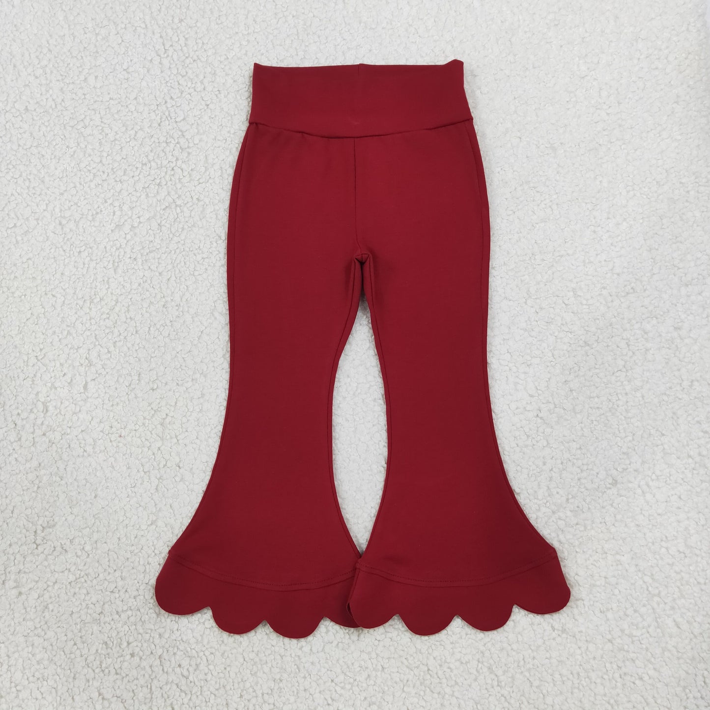 P1082 Scallop Maroon Girls Pants