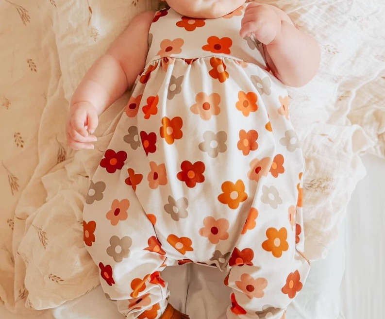 preorder SR2120 colorful flowers sleeveless girls floral romper