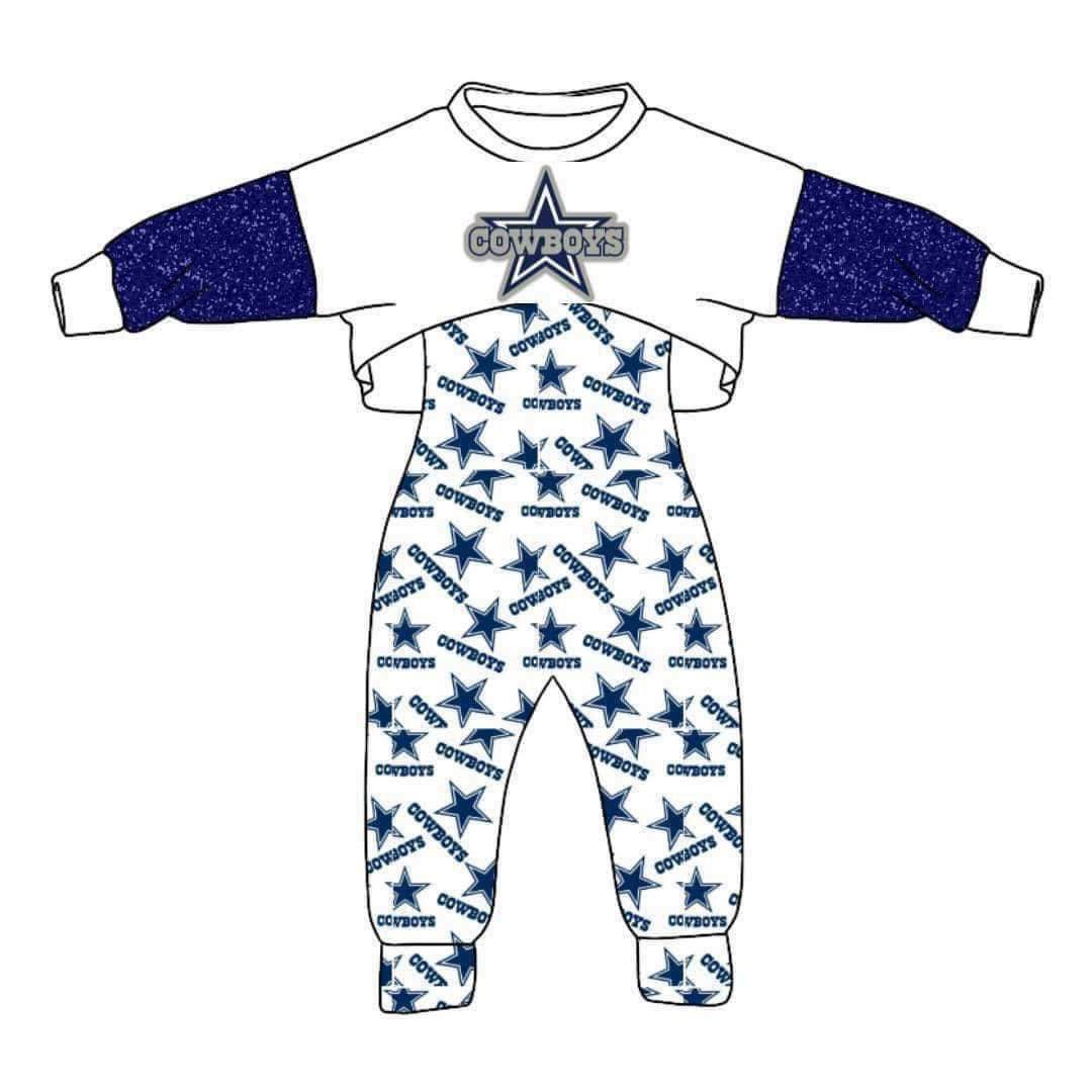 custom S 10.17 cowboy star long sleeve jumpsuit girls set