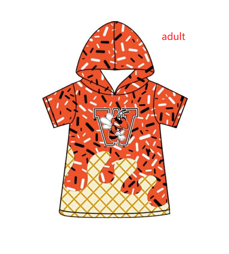 Custom Moq 3 football team ice short sleeve hoodie adult man top