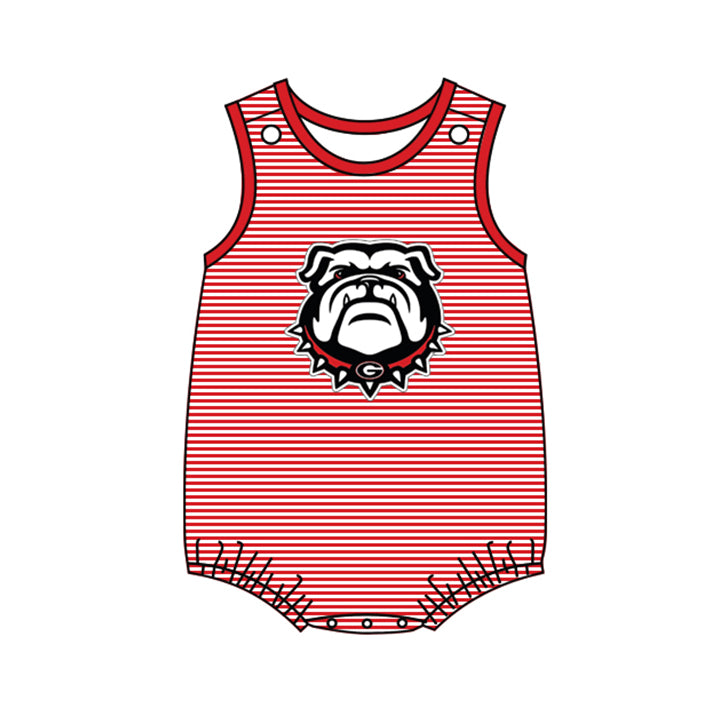 custom S 8.14 Red sleeveless girls & boys romper