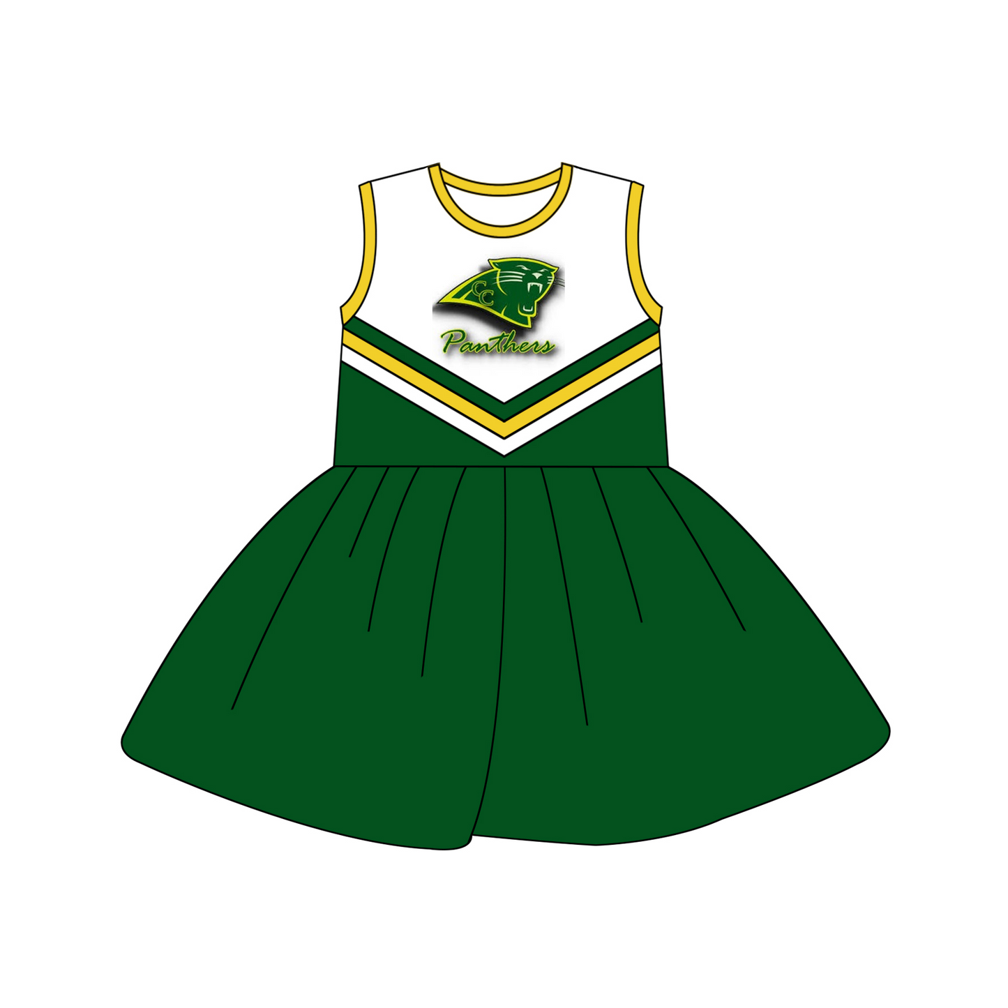 custom S 8.23 Green sleeveless cheerleader dress