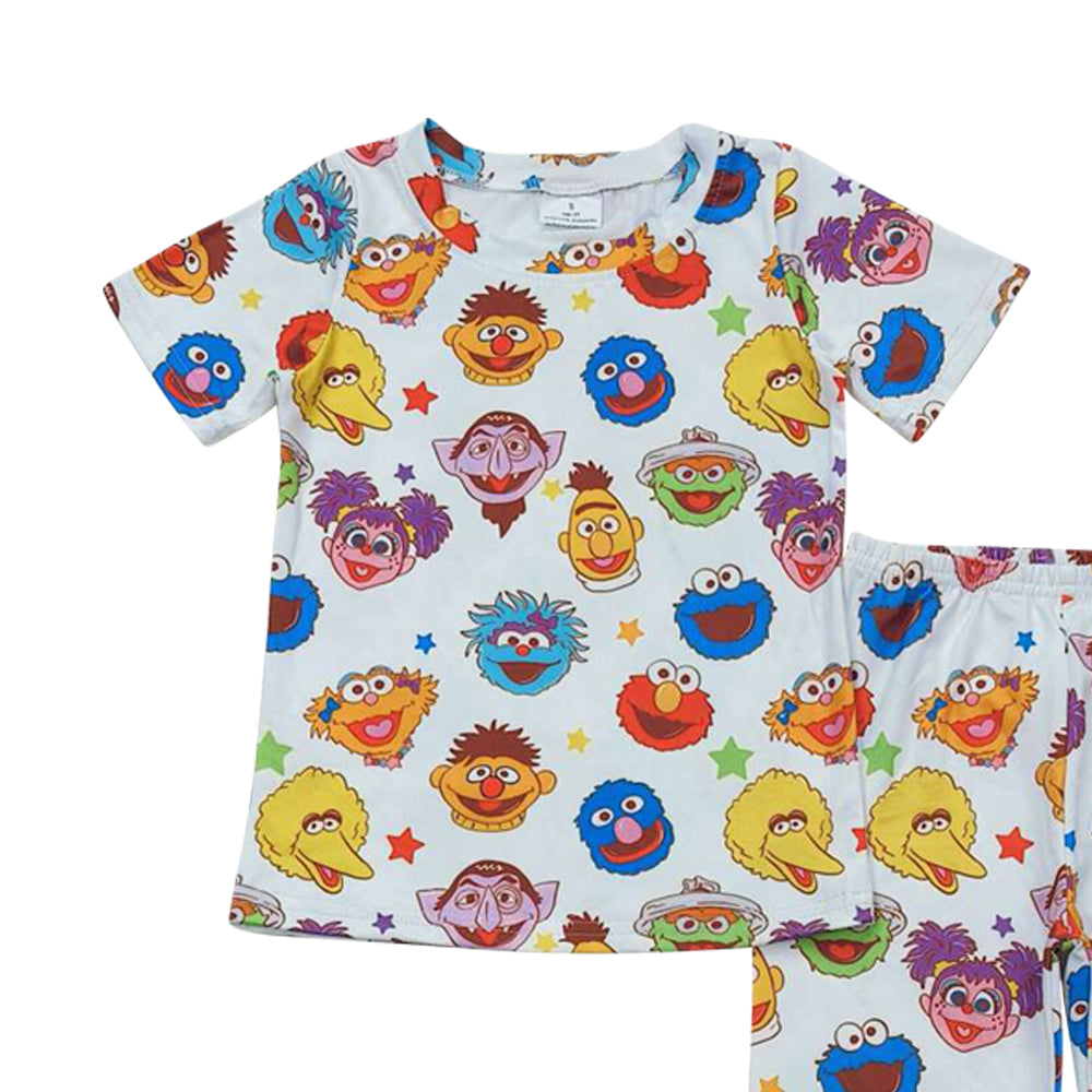 BSPO0332 Cartoon animal street short sleeve pants boys pajamas