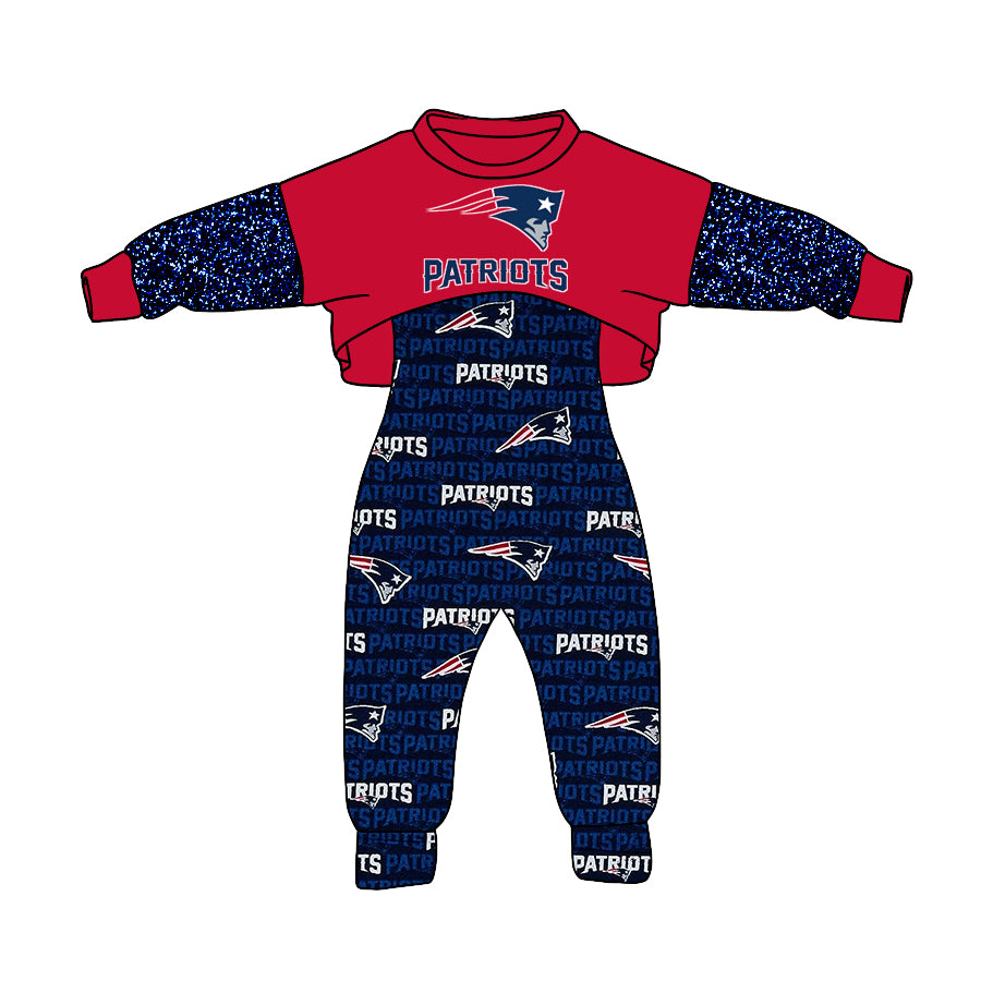 custom S 9.13 Red blue long sleeve jumpsuit set