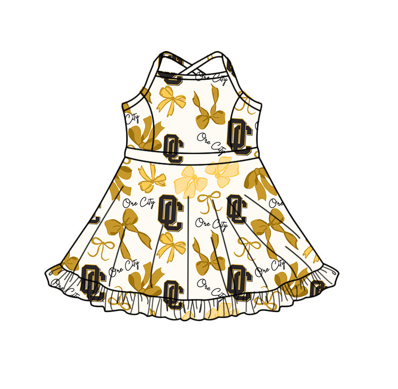 Custom Moq 3 ore city Bows Yoga Skorts Girls Dress