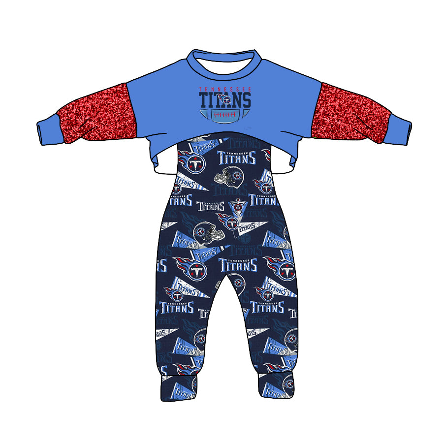 custom Blue long sleeve jumpsuit set