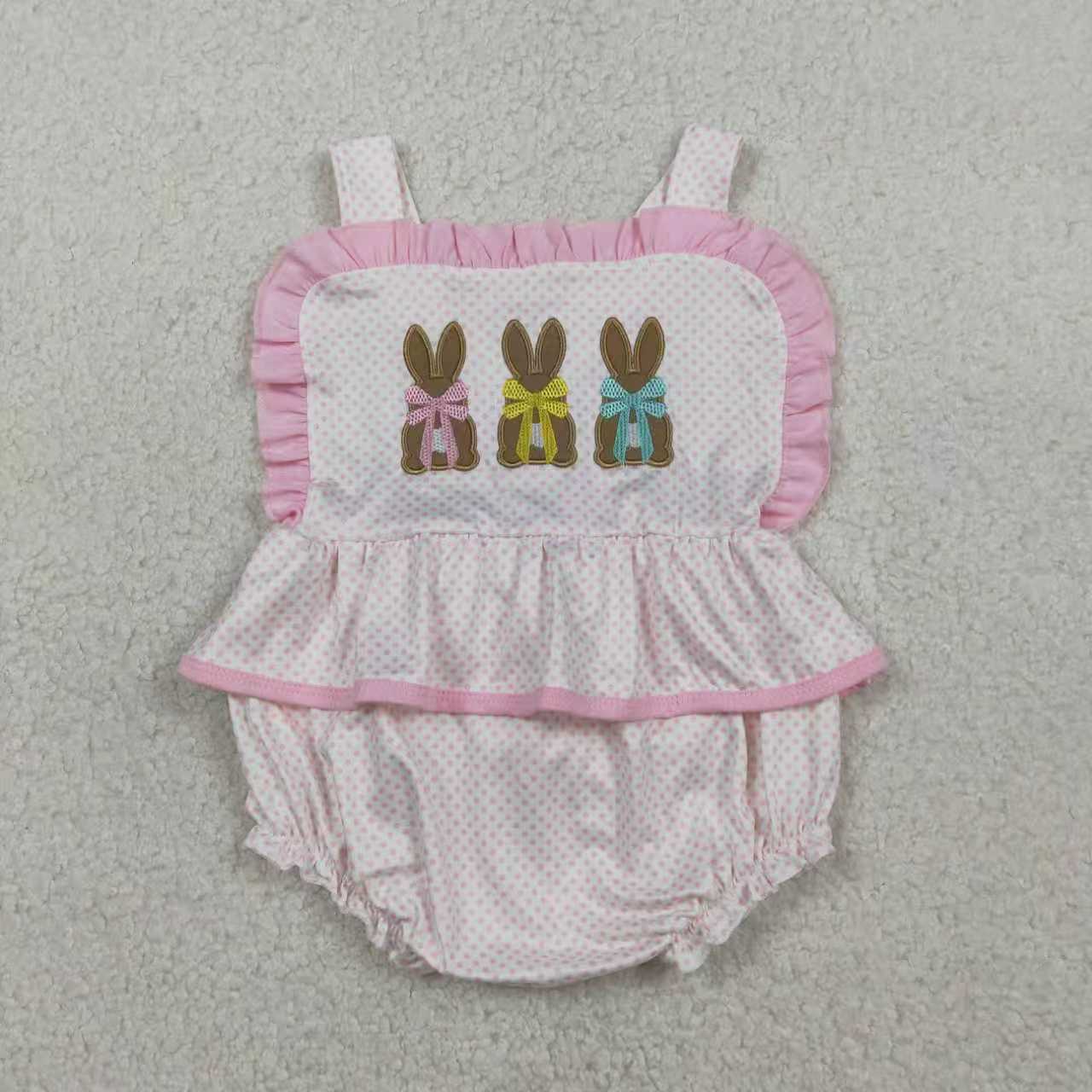 Embroidery Easter Rabbit Girls Set/Romper Sibling Clothes