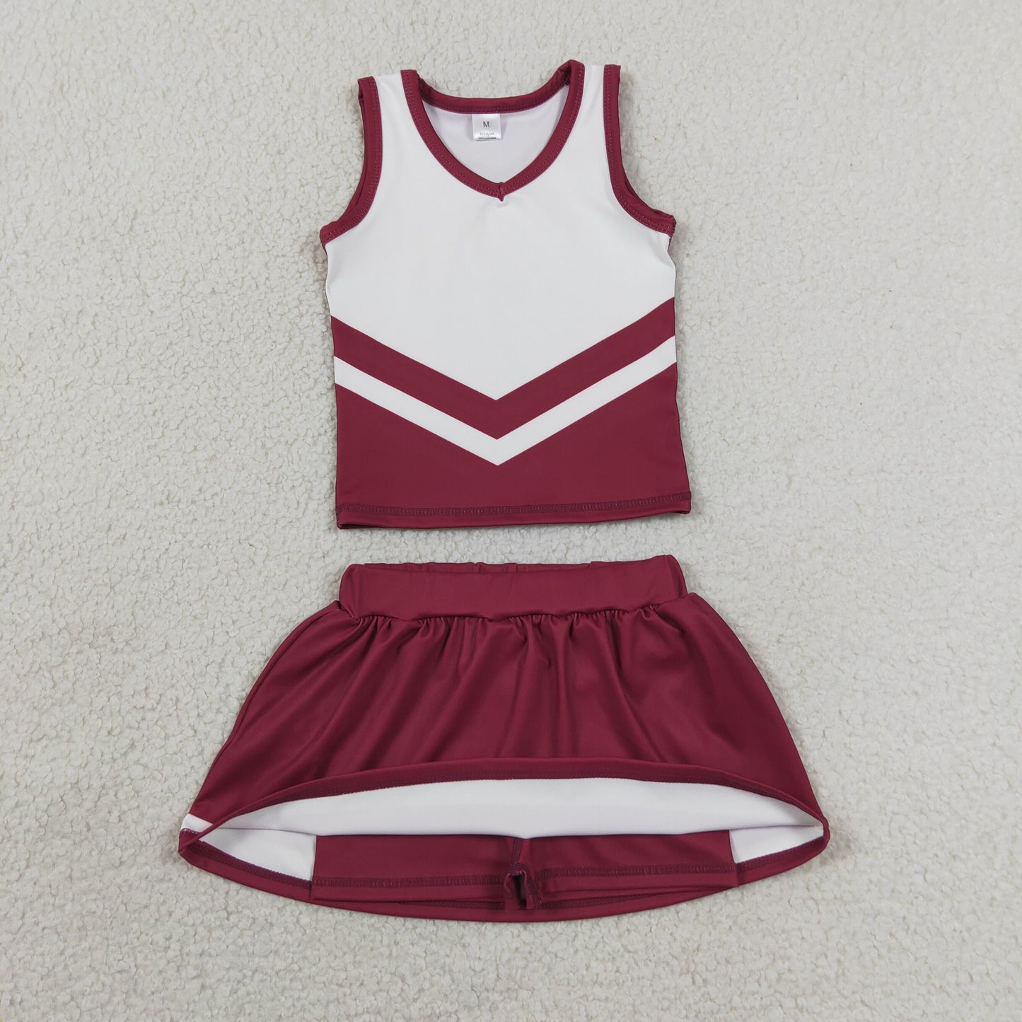 GSD4195 Red Sleeveless Skorts Girls Set