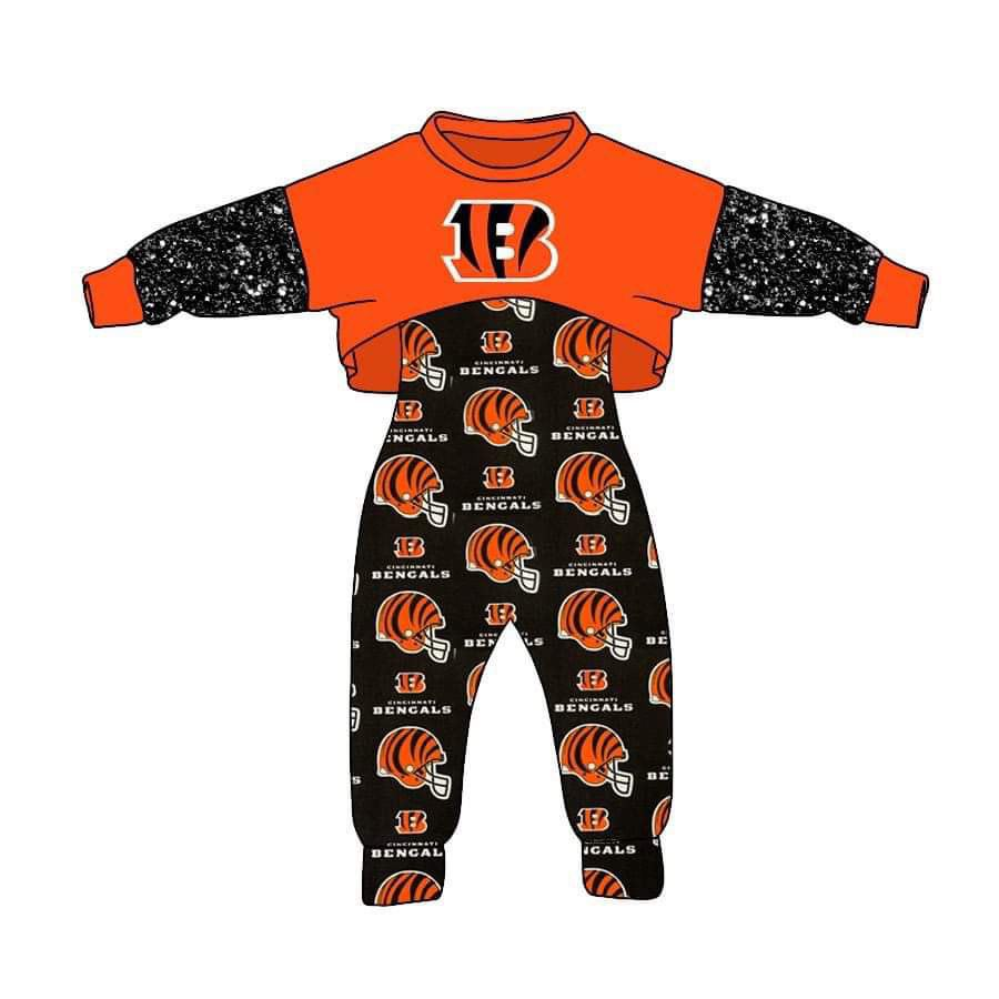 custom S 10.17 Red long sleeve black jumpsuit girls set