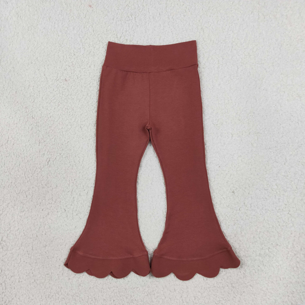 P1085 Yoga Scallop Brown Girls Pants