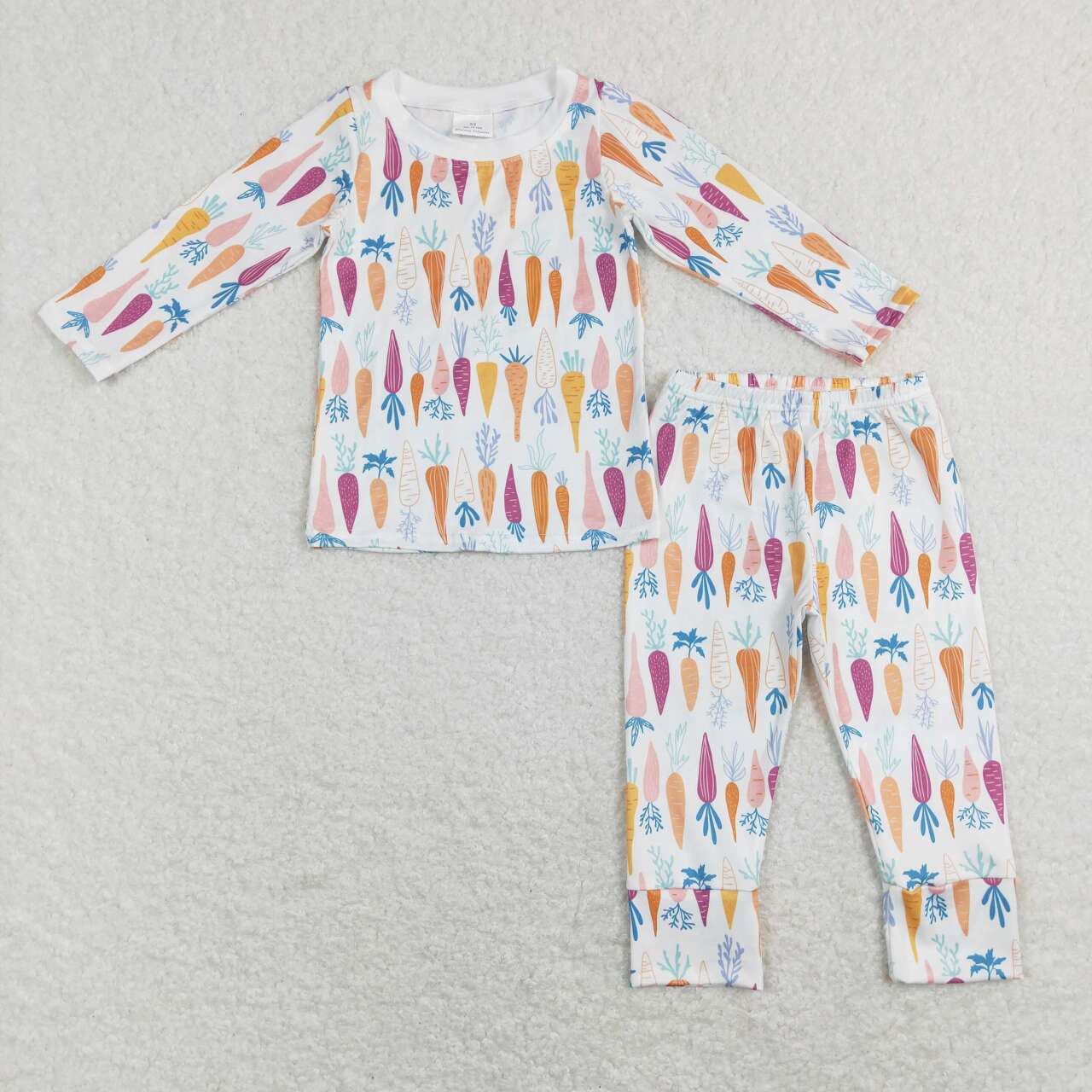 BLP0450 Easter Colorful Carrot Long Sleeve Pants Kids Pajamas