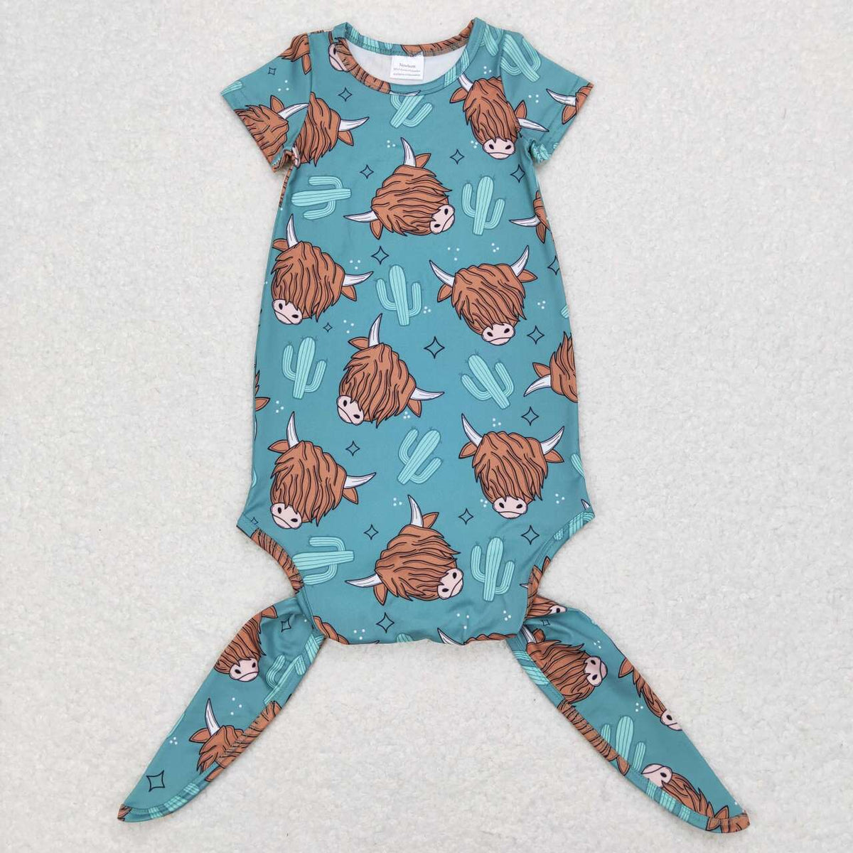 NB0025 Highland cow Long Sleeve Newborn Kids Romper