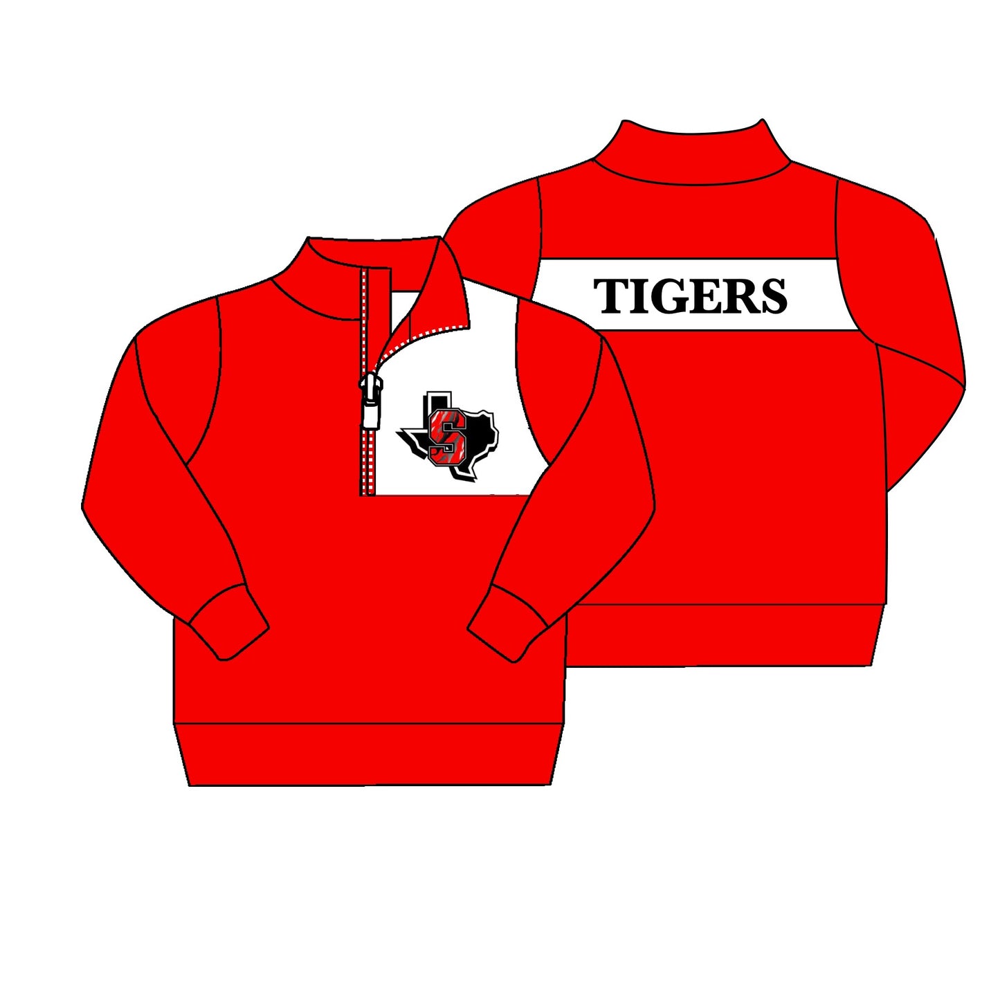 custom S 8.21 Team red long sleeve boys pullover