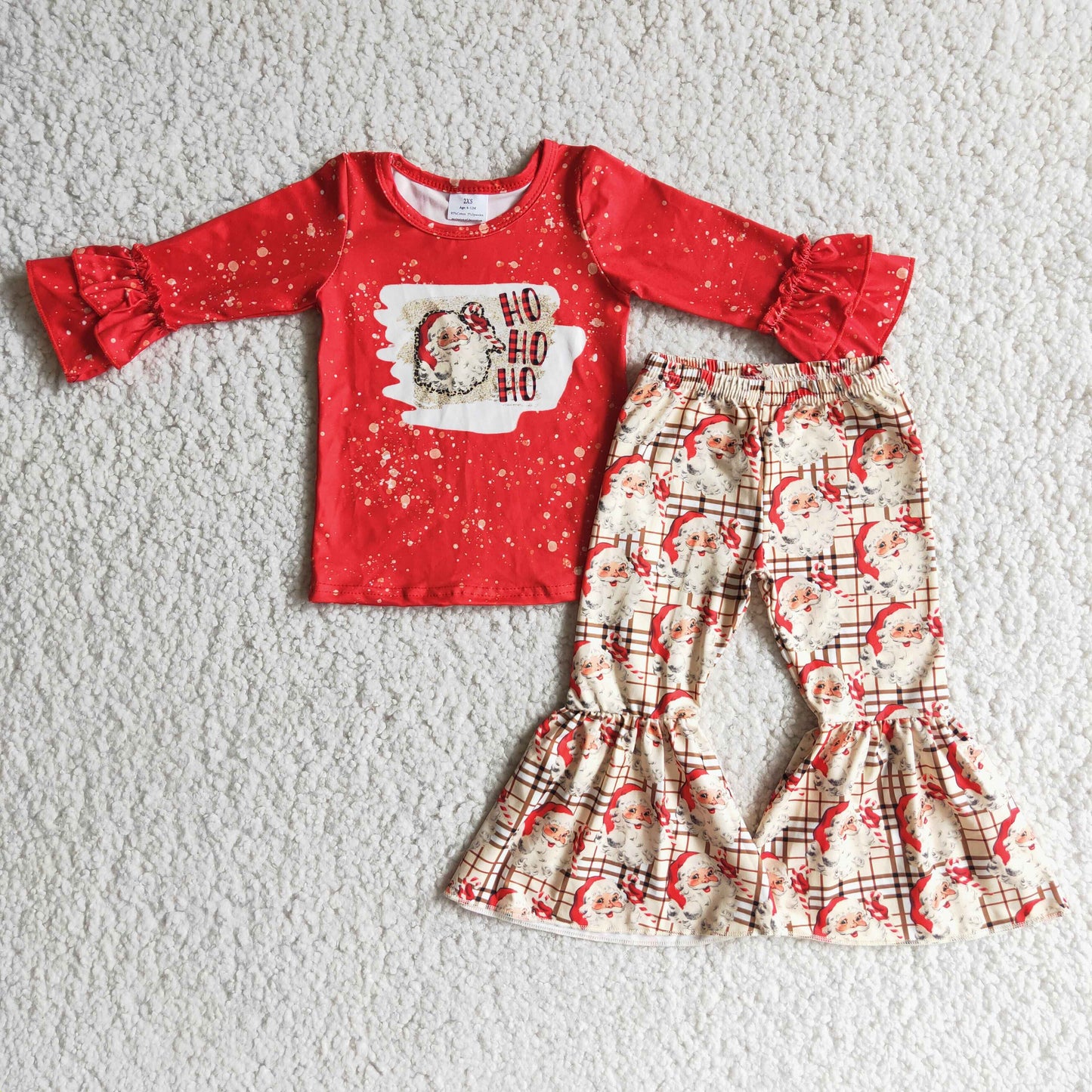 6 A4-27 Red Christmas HOHOHO Santa Long Sleeve Casual Outfits
