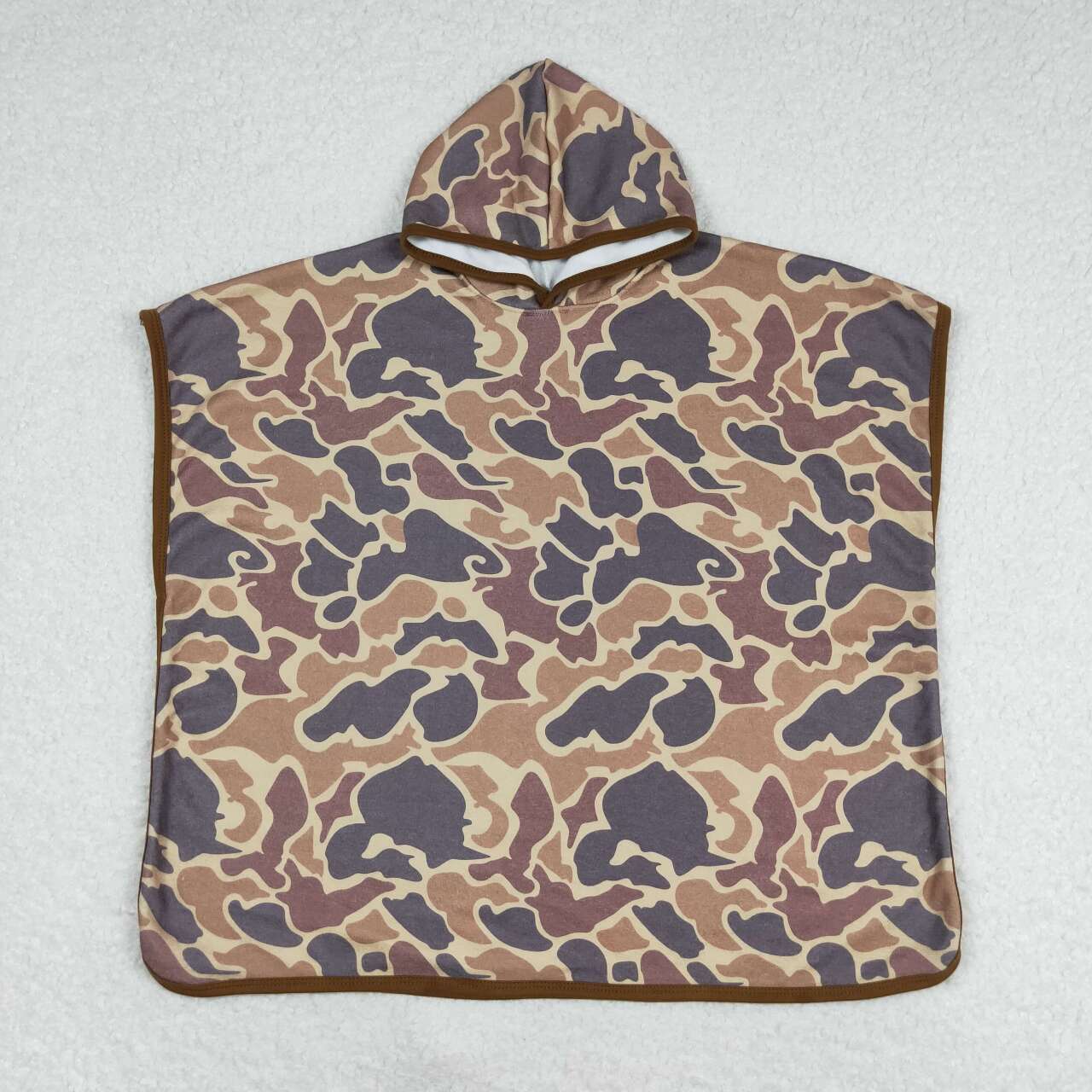 S0325 brown camo hooded towel kids swimsuit cover up