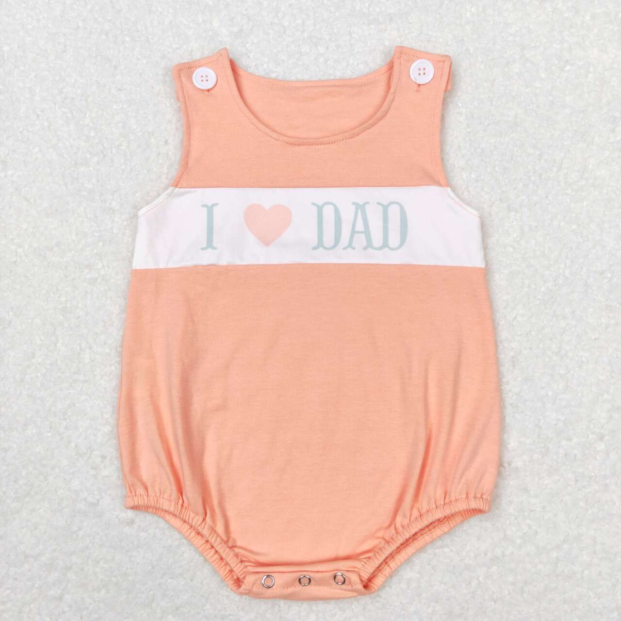 SR1350 i love dad orange sleeveless boys romper