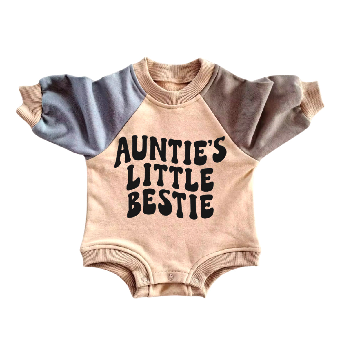 custom moq 3 auntie's little bestie long sleeve baby romper