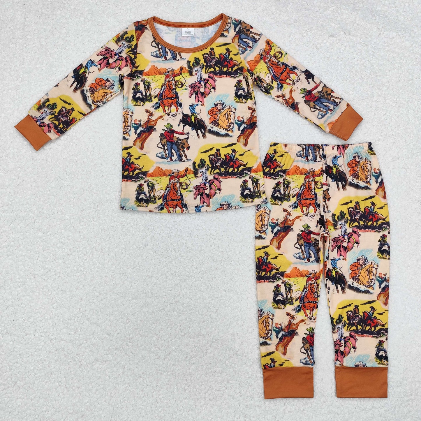 bamboo BLP0511 Western rodeo long sleeve pants boys pajamas
